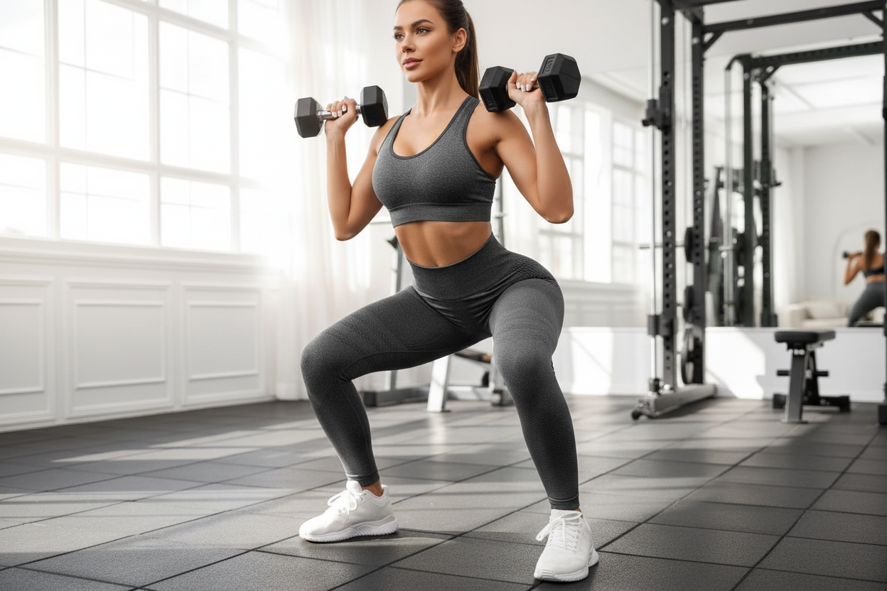 une femme avec notre legging faisant du sport